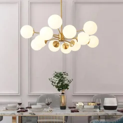 (OpenBox) Opal Glass Globe Sputnik Chandelier