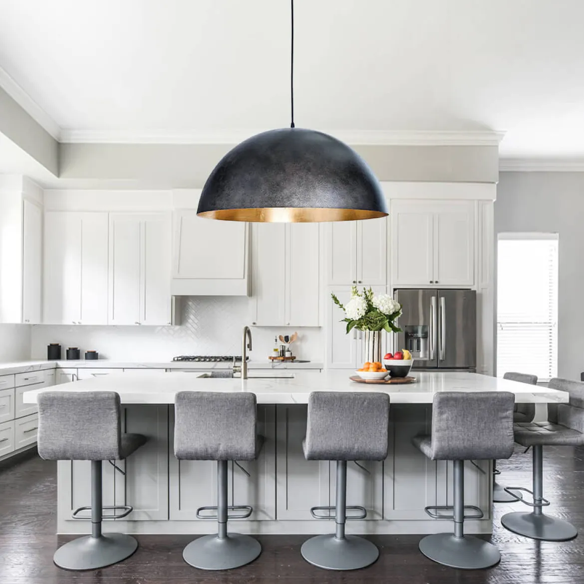 (OpenBox) Oversized Metal Dome Pendant Light