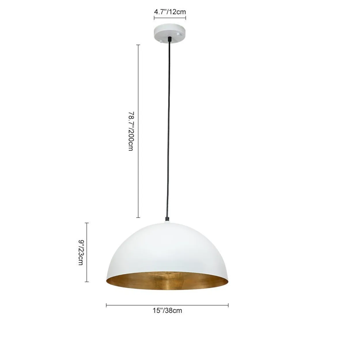 (OpenBox) Oversized Metal Dome Pendant Light