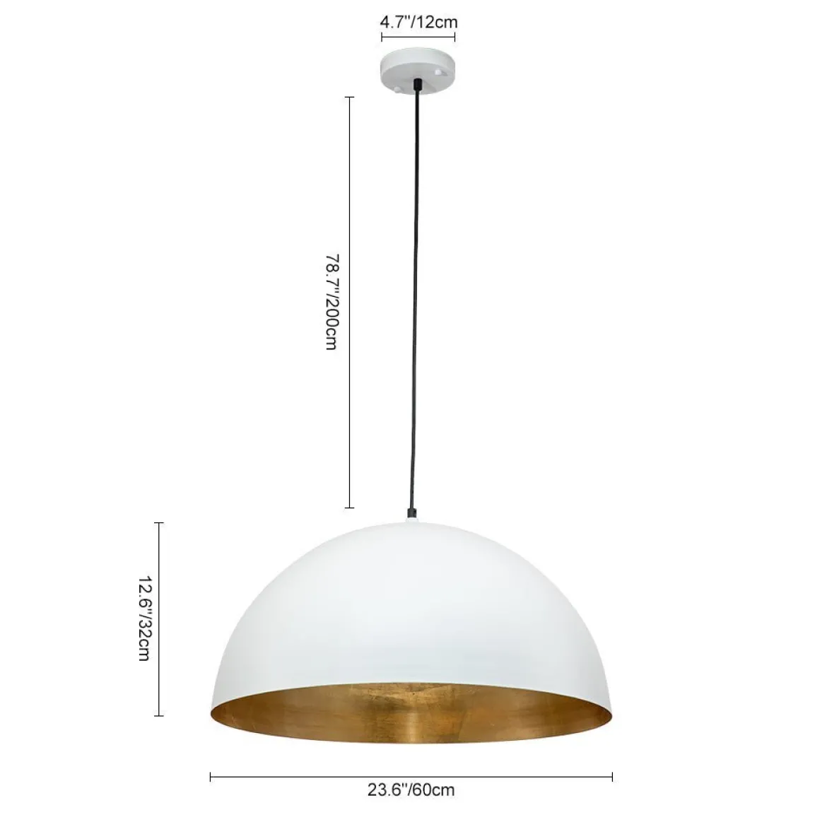 (OpenBox) Oversized Metal Dome Pendant Light