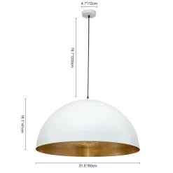 (OpenBox) Oversized Metal Dome Pendant Light