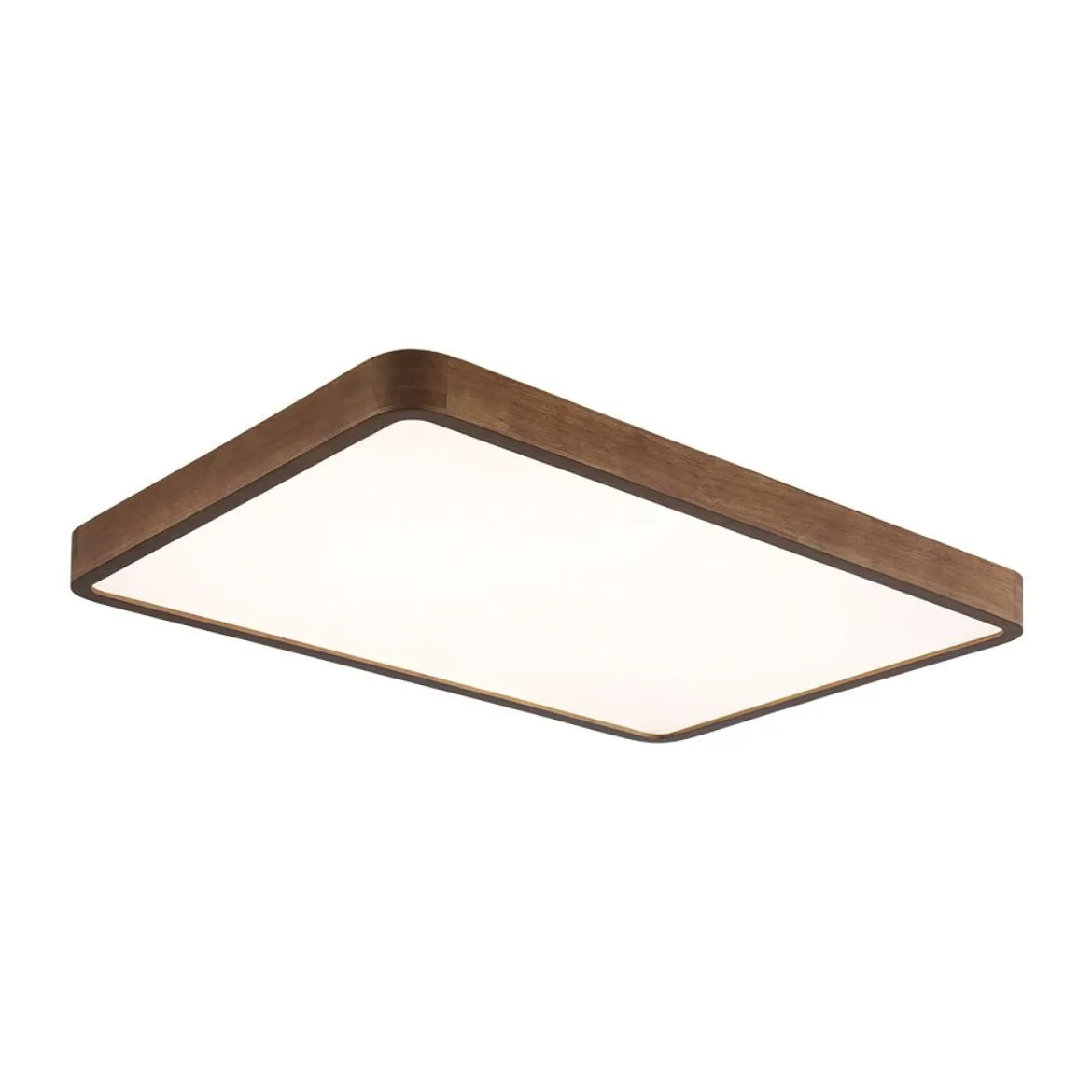 (OpenBox) Rectangle Walnut Dimmable LED Flush Mount Ceiling Light