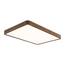 (OpenBox) Rectangle Walnut Dimmable LED Flush Mount Ceiling Light