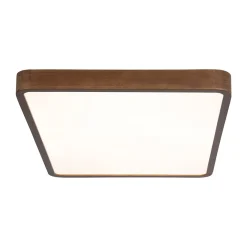 (OpenBox) Rectangle Walnut Dimmable LED Flush Mount Ceiling Light