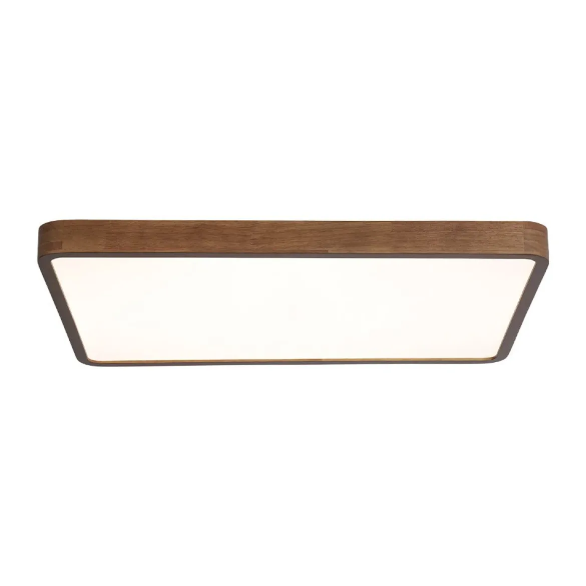 (OpenBox) Rectangle Walnut Dimmable LED Flush Mount Ceiling Light