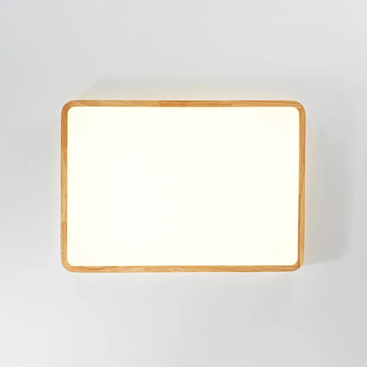 (OpenBox) Rectangle Wood Dimmable LED Flush Mount Light