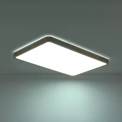 (OpenBox) Rectangle Wood Dimmable LED Flush Mount Light