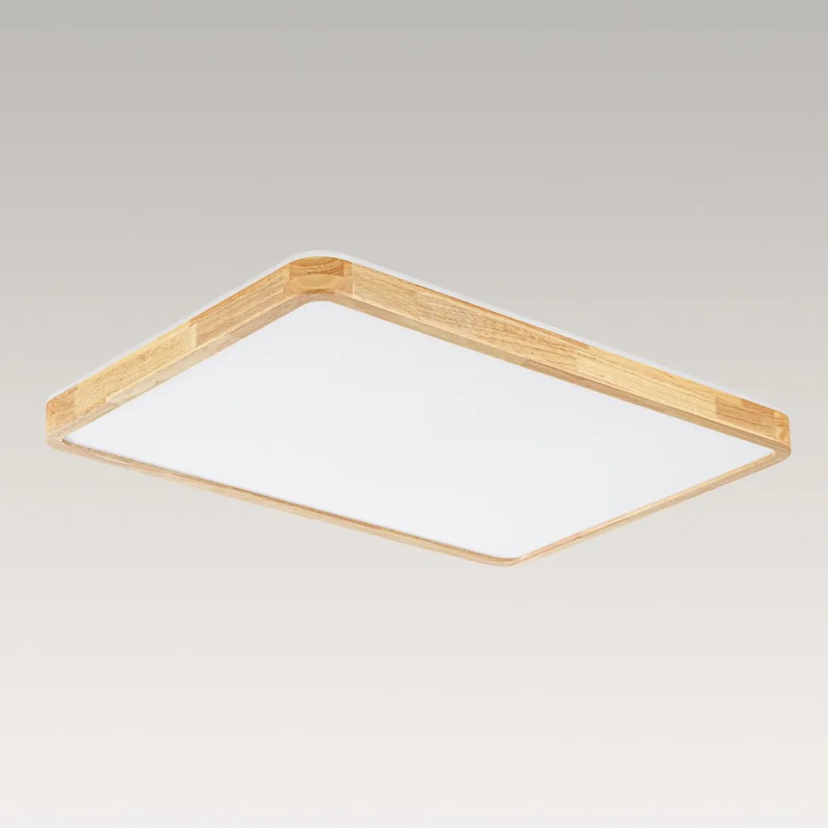 (OpenBox) Rectangle Wood Dimmable LED Flush Mount Light