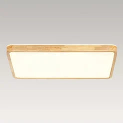 (OpenBox) Rectangle Wood Dimmable LED Flush Mount Light