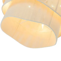 (OpenBox) 3-Tier Beige Woven Thread Drum Pendant Light