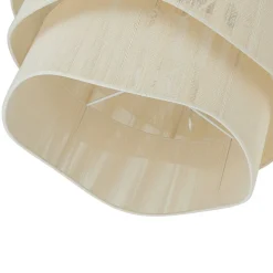 (OpenBox) 3-Tier Beige Woven Thread Drum Pendant Light