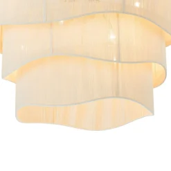 (OpenBox) 3-Tier Beige Woven Thread Drum Pendant Light