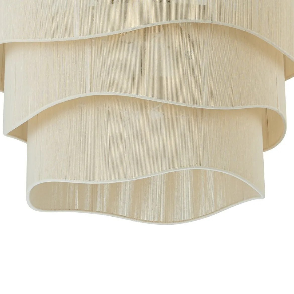 (OpenBox) 3-Tier Beige Woven Thread Drum Pendant Light