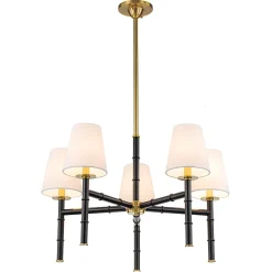(OpenBox) Vintage Chic 5-Light White Linen Shade Chandelier