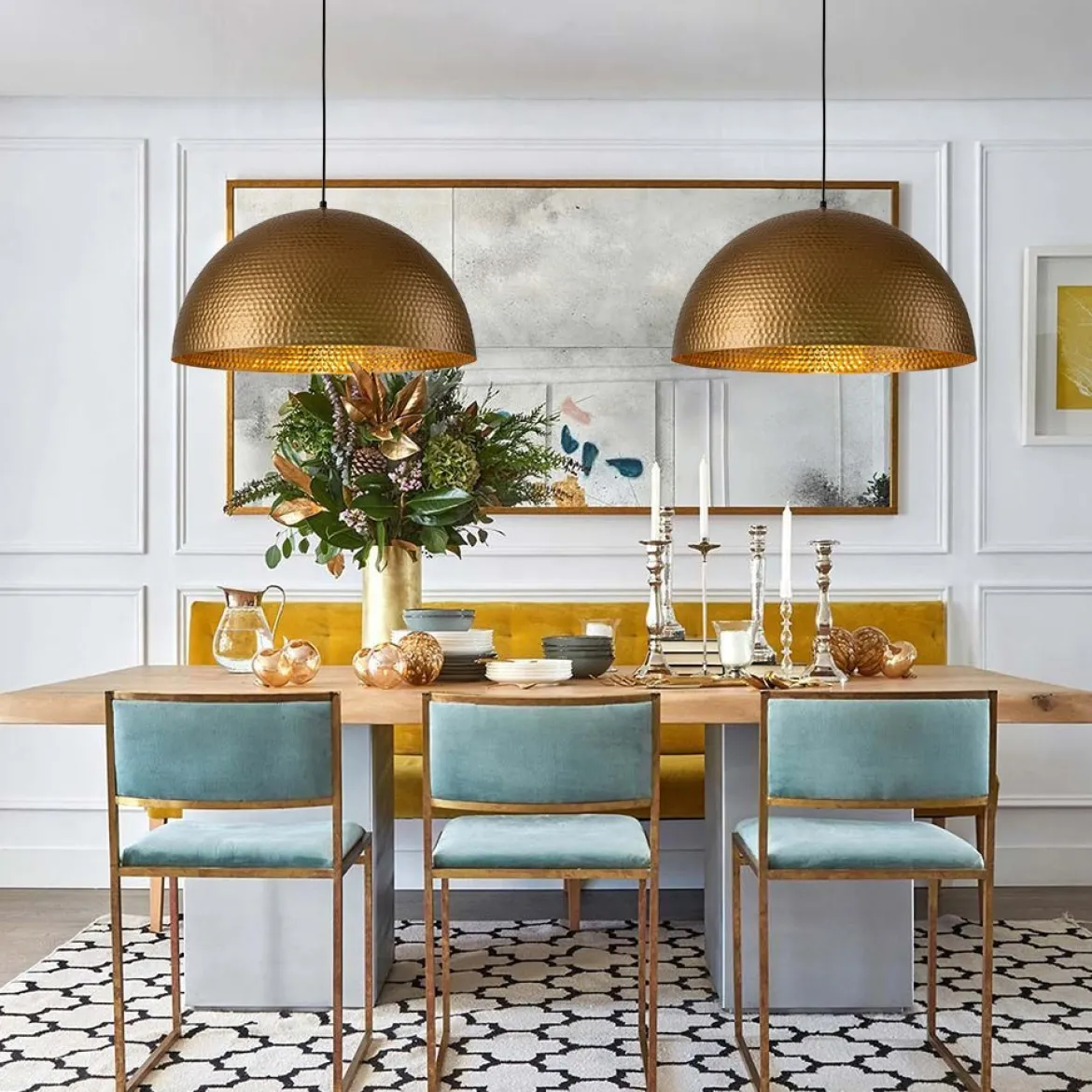 (OpenBox) Vintage Luxe Oversized Hammered Dome Pendant