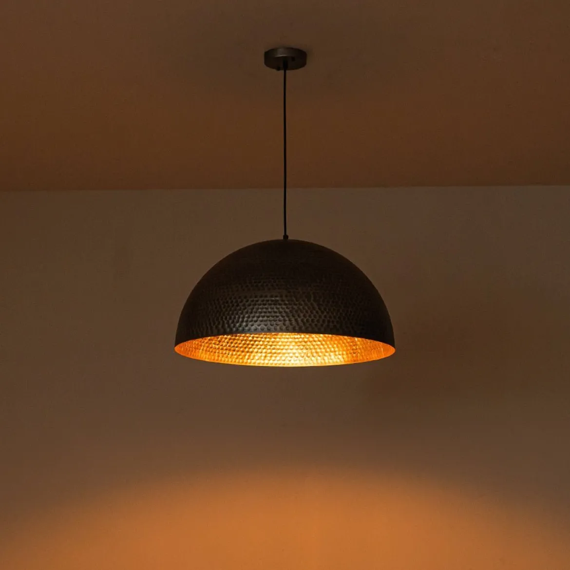 (OpenBox) Vintage Luxe Oversized Hammered Dome Pendant