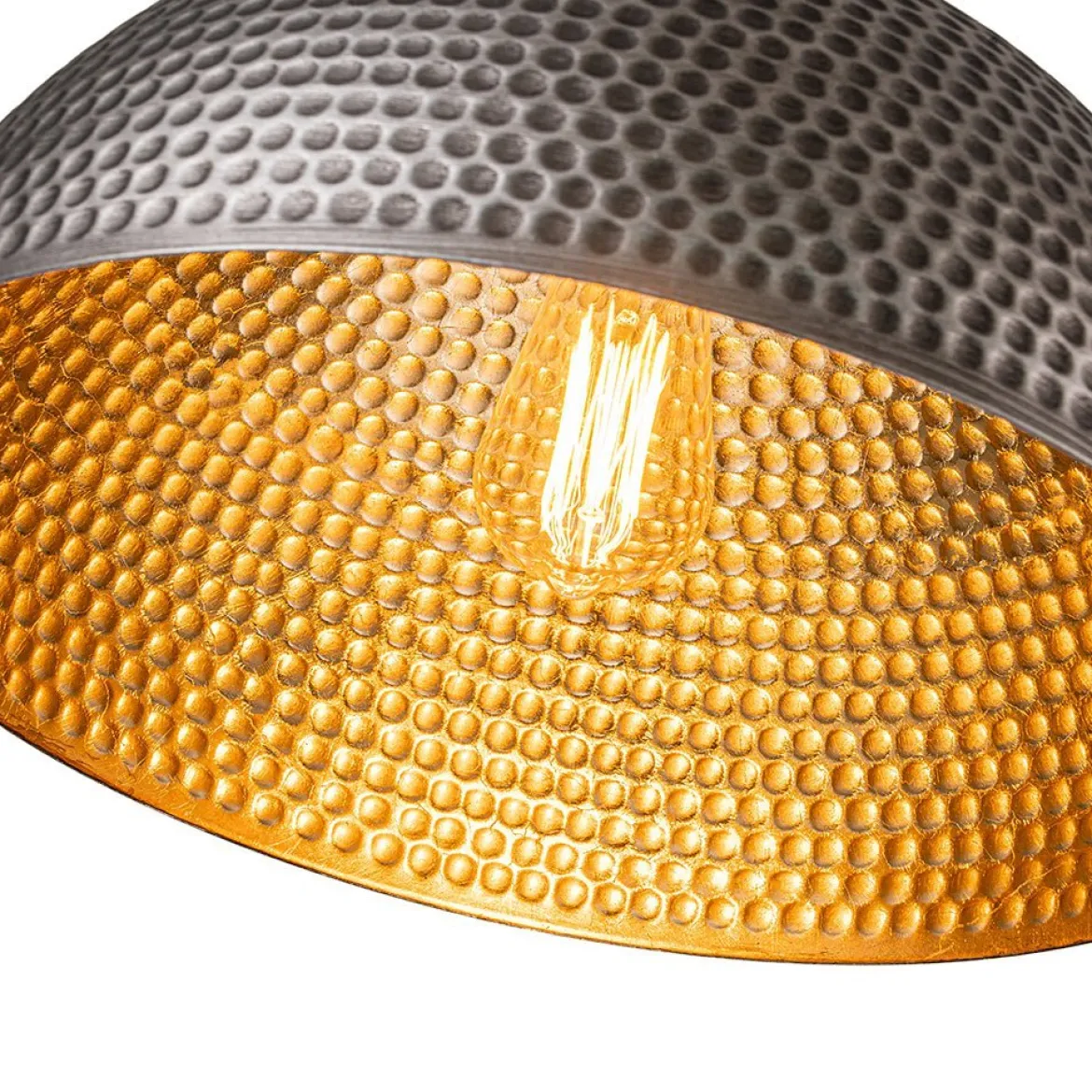 (OpenBox) Vintage Luxe Oversized Hammered Dome Pendant