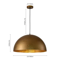 (OpenBox) Vintage Luxe Oversized Hammered Dome Pendant
