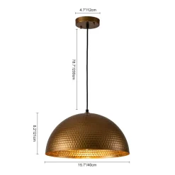 (OpenBox) Vintage Luxe Oversized Hammered Dome Pendant