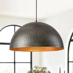 (OpenBox) Vintage Luxe Oversized Hammered Dome Pendant