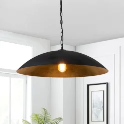 (OpenBox) Vintage Oversized Flat Dome Metal Pendant Light
