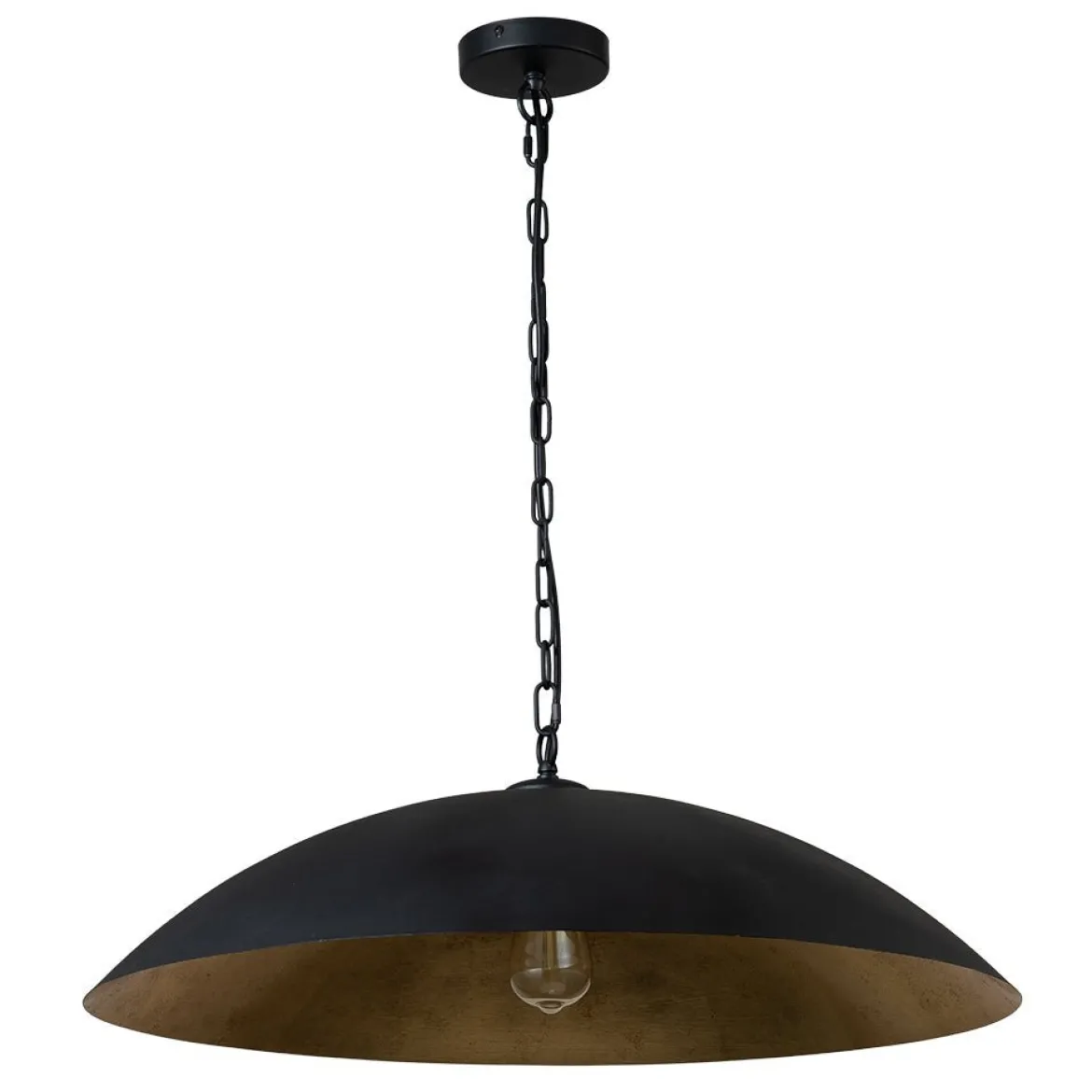 (OpenBox) Vintage Oversized Flat Dome Metal Pendant Light