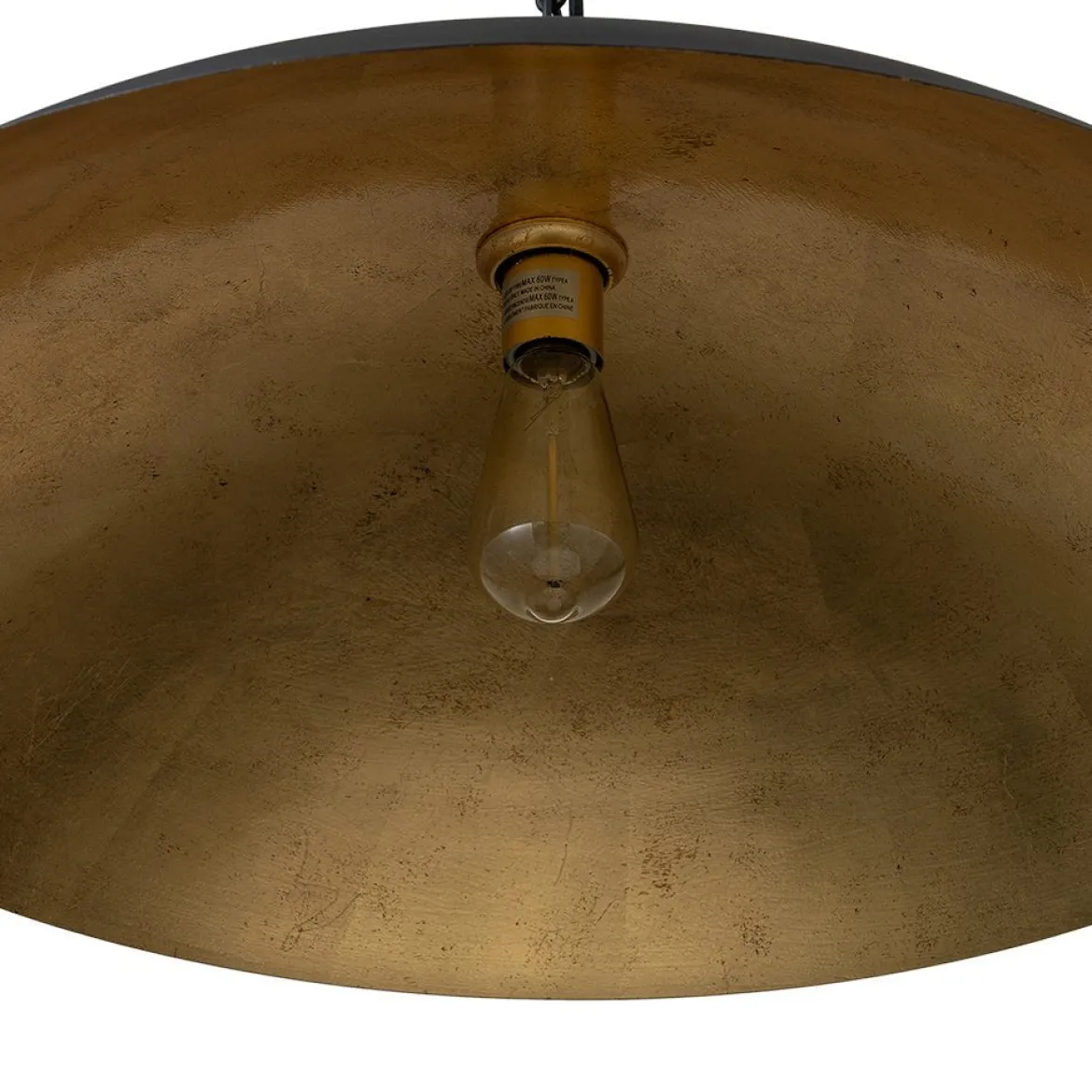 (OpenBox) Vintage Oversized Flat Dome Metal Pendant Light