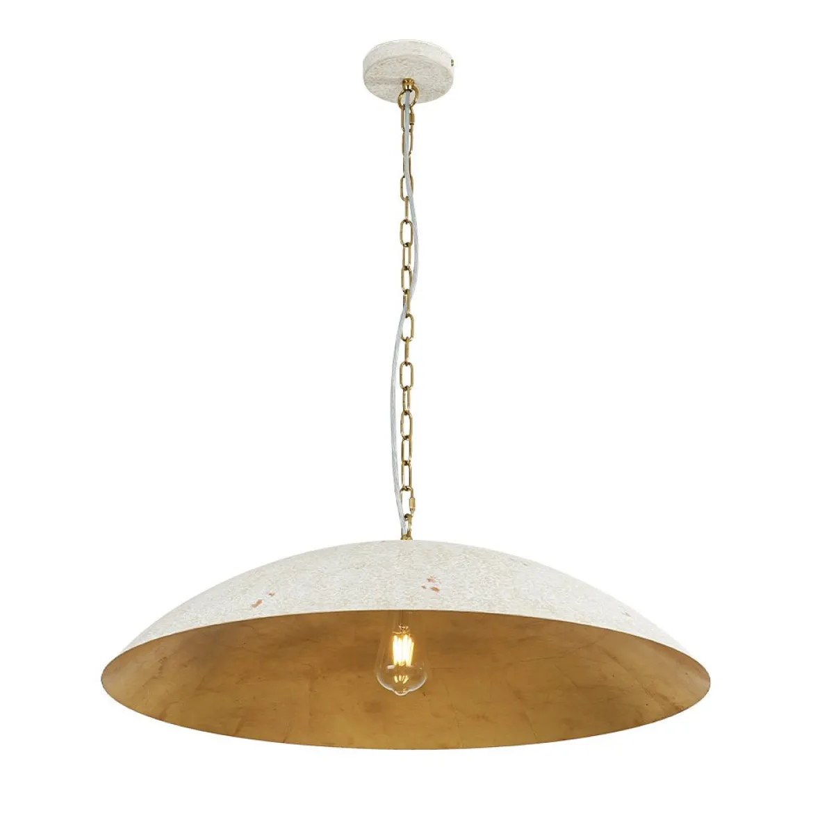 (OpenBox) Vintage Oversized Flat Dome Metal Pendant Light