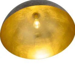 Oversized Antique Dark Rust Iron Dome Pendant Light