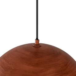 Oversized Industrial Copper Patina Metal Dome Pendant Light