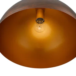 Oversized Industrial Oxidized Copper Patina Dome Pendant