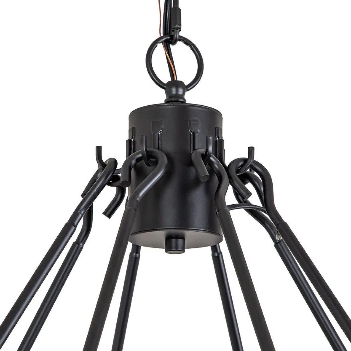Oversized Vintage Black Candle Style Wagon Wheel Chandelier