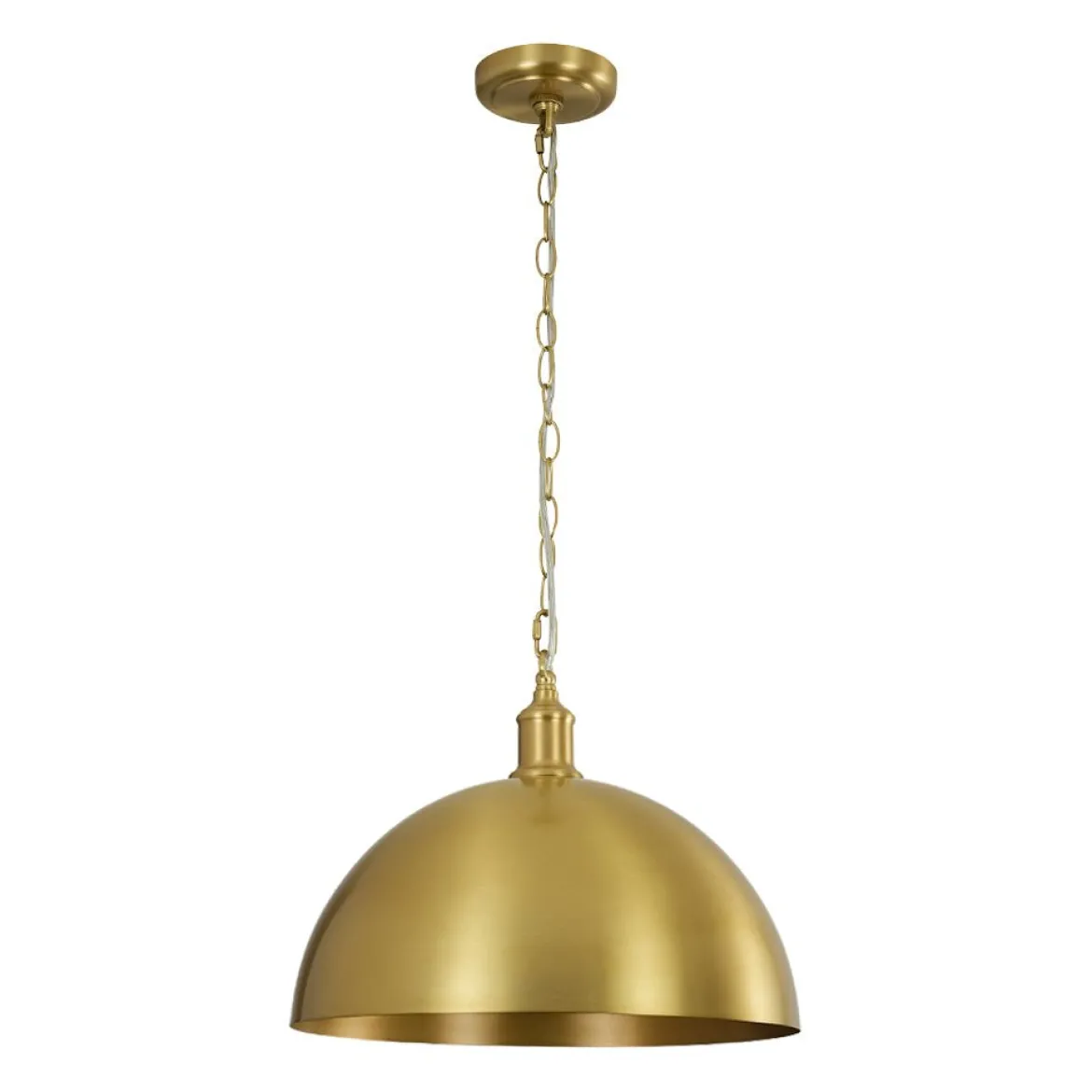 Oversized Vintage Luxe Brass Wide Iron Dome Pendant
