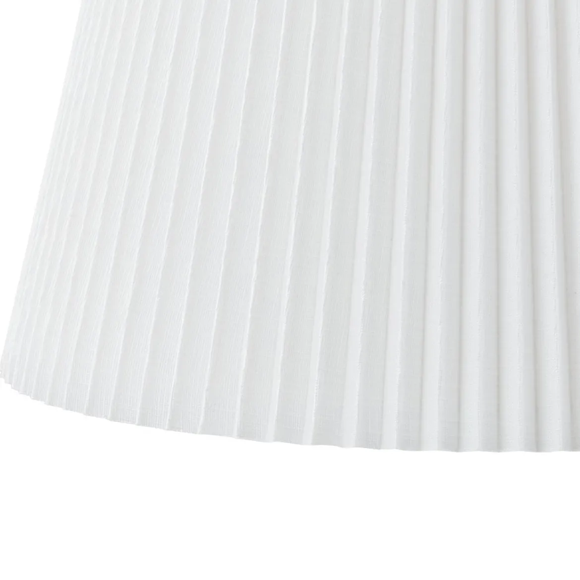 Pleated White Linen Conical Drum Cage Pendant Light