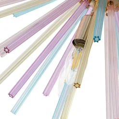 Pop Art Colorful Tube 12-Light Sunburst Chandelier