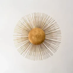 Radiant Luxe Antique Gild Gold Foiled Oversized Sunburst Chandelier