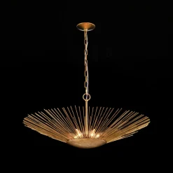 Radiant Luxe Antique Gild Gold Foiled Oversized Sunburst Chandelier