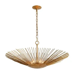 Radiant Luxe Antique Gild Gold Foiled Oversized Sunburst Chandelier