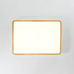 Rectangle Wood Dimmable LED Flush Mount Light