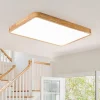 Rectangle Wooden Dimmable LED Flush Mount Ceiling Light
