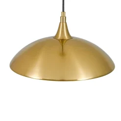 Retro 1-Light Brass Iron Flat Dome Kitchen Pendant