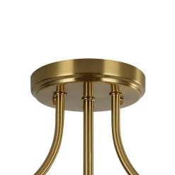 Round Drum Hammered Glass Semi Flush Mount