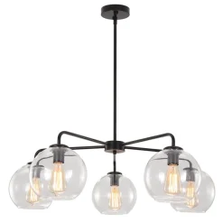 Round Globe Sputnik 5-light Chandelier Bubble Glass Design