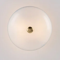 Round Gradient Blue Opal Art Glass Semi Flush Mount