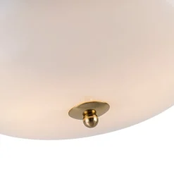 Round Gradient Blue Opal Art Glass Semi Flush Mount