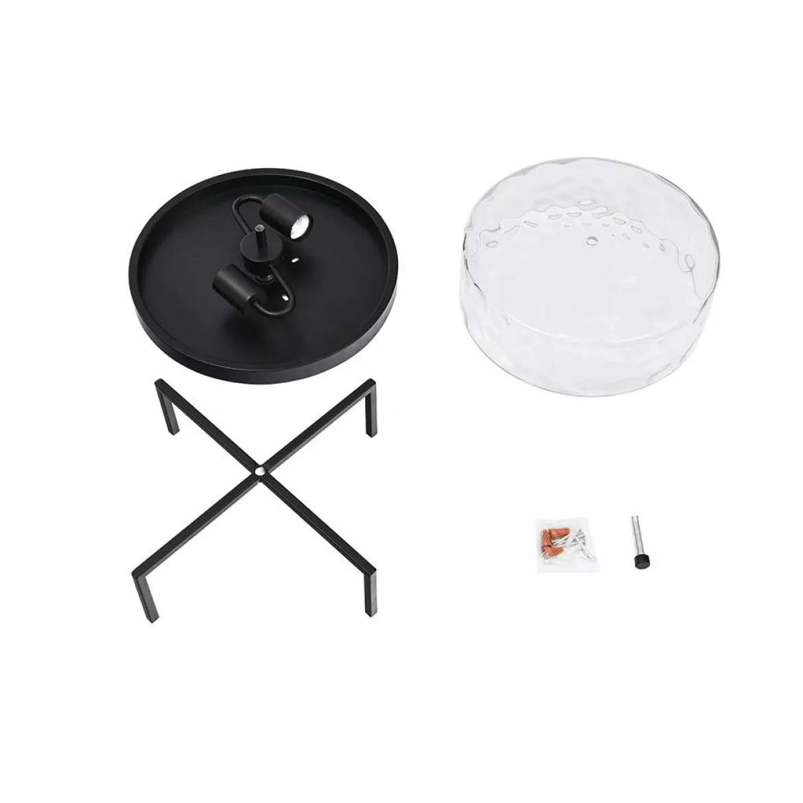 Round Hammered Glass Ceiling Light
