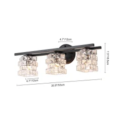 Rubik Cube Style Faceted Crystal Shade Vanity Wall Sconce