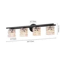 Rubik Cube Style Faceted Crystal Shade Vanity Wall Sconce