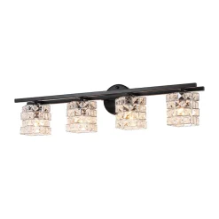 Rubik Cube Style Faceted Crystal Shade Vanity Wall Sconce