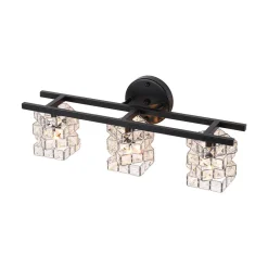 Rubik Cube Style Faceted Crystal Shade Vanity Wall Sconce